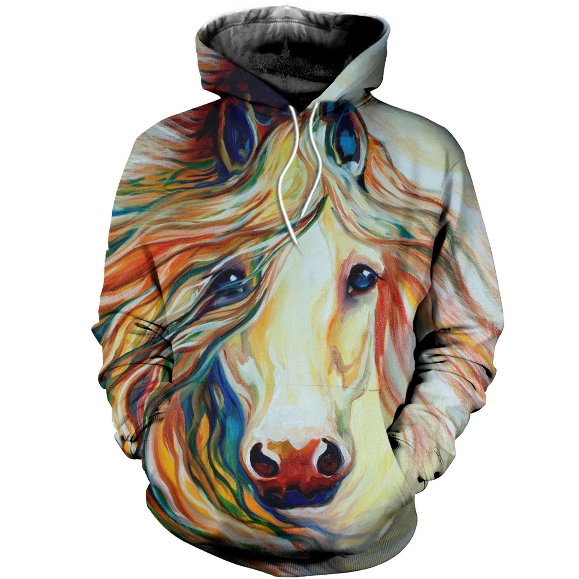 3D All Over Printed Beautiful Art Horse Clothes