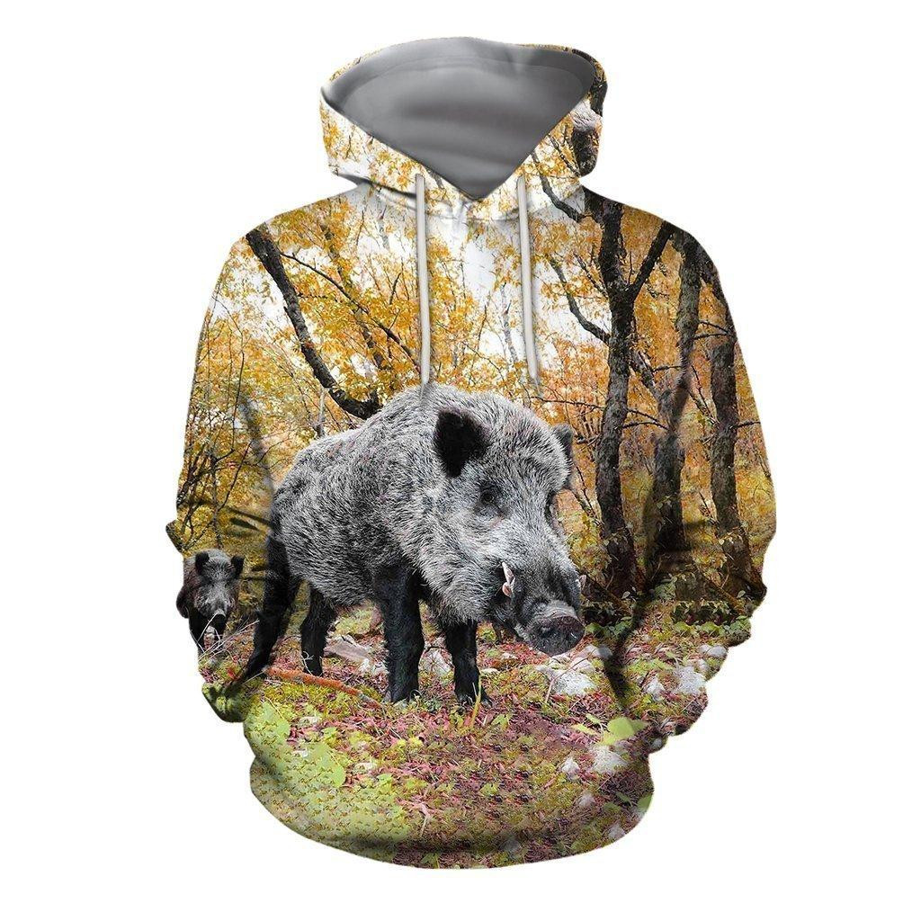 3D All Over Printed Autumn Hunting Boar Shirts and Shorts