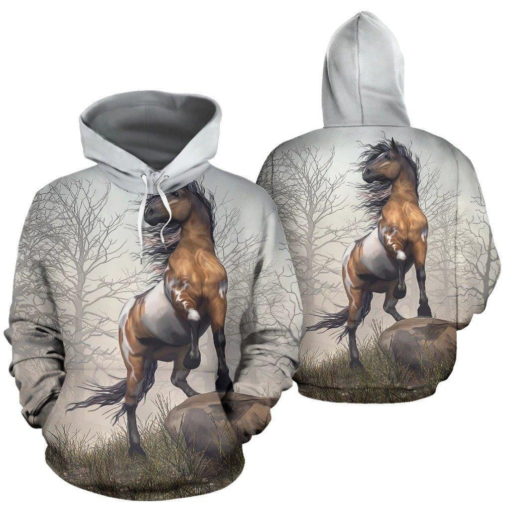 3D All Over Print Horse Hoodie NM120813