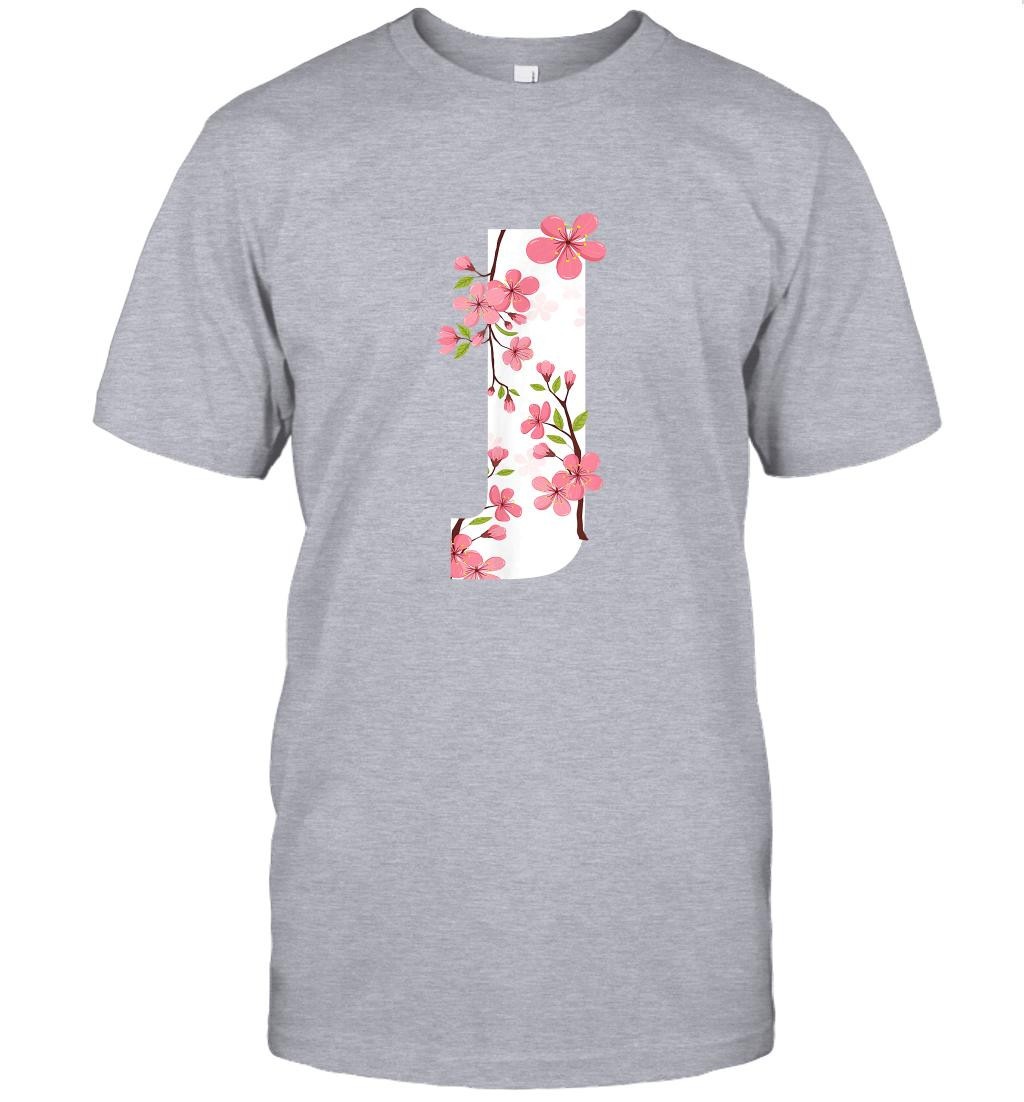 Letter J Cherry Blossom Flower with First Initial T-Shirt