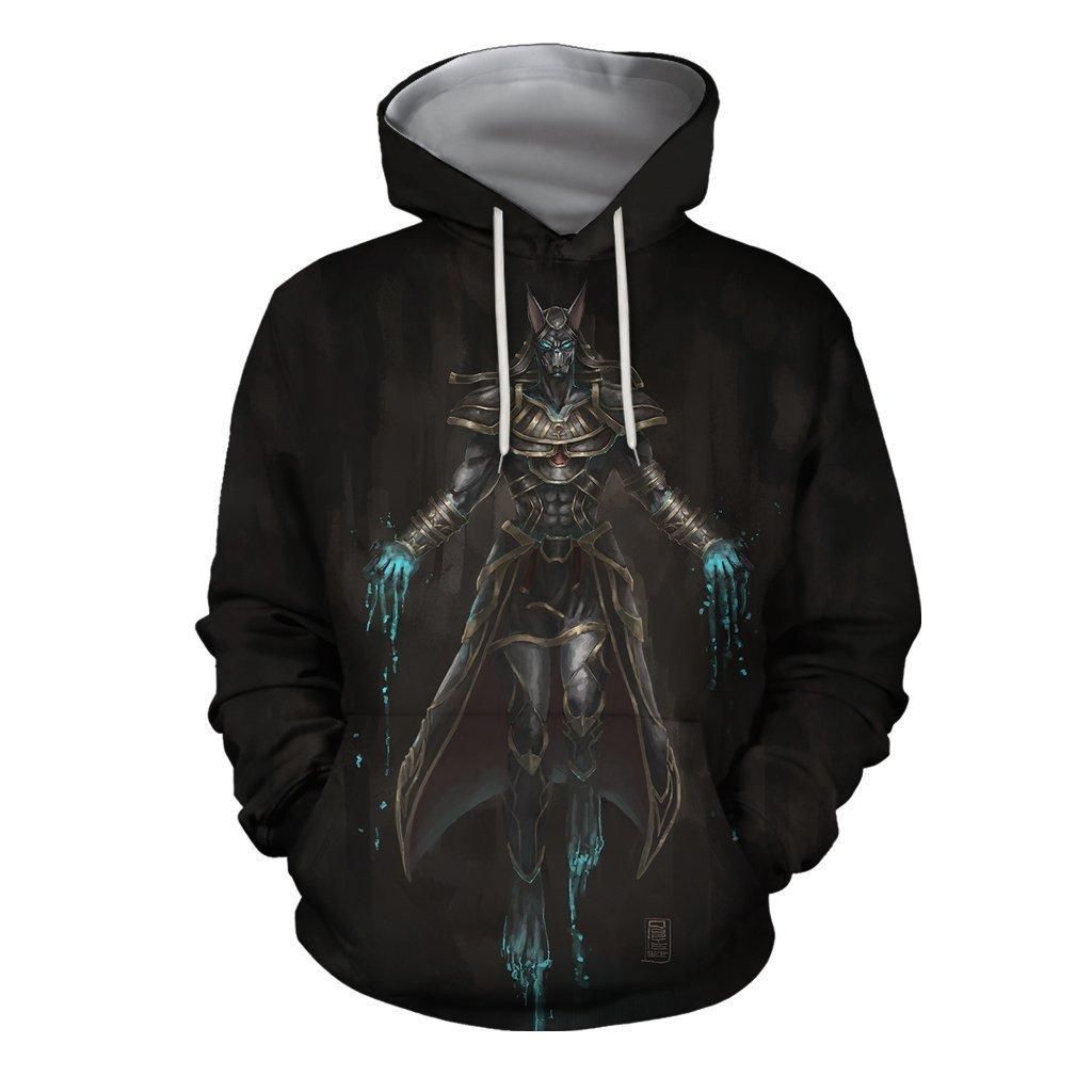 3D All Over Print Pin Anubis Hoodie