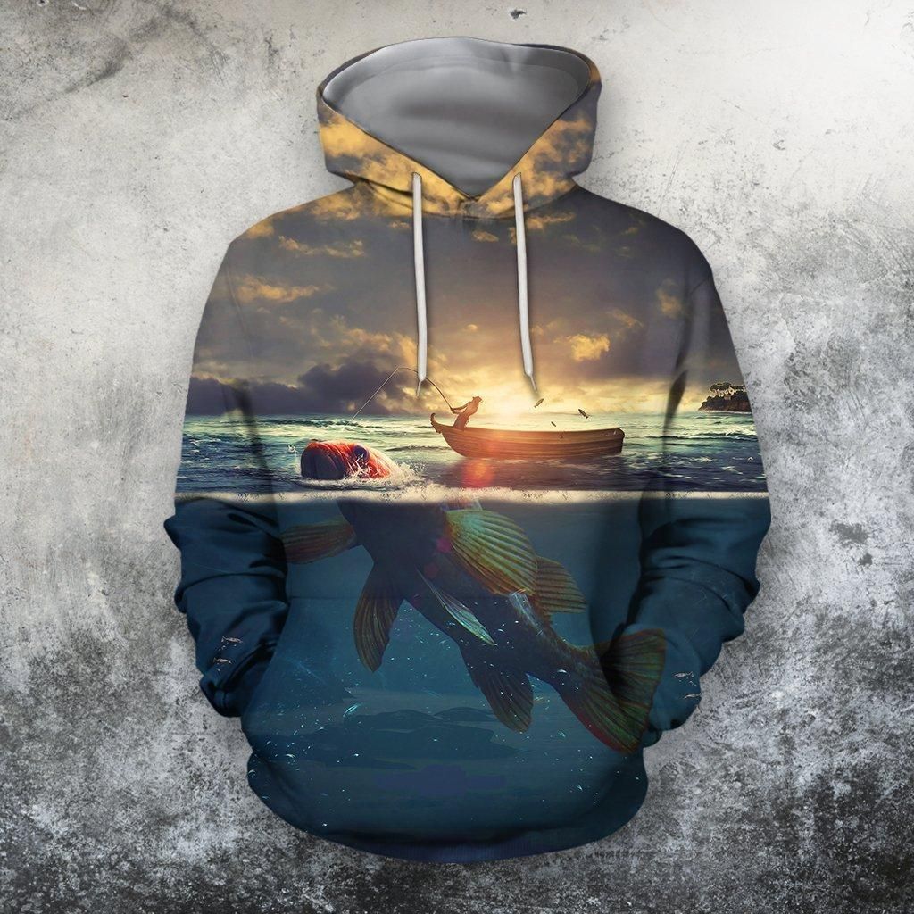 3D All Over Printing Creative Water Boats Fishing Shirt