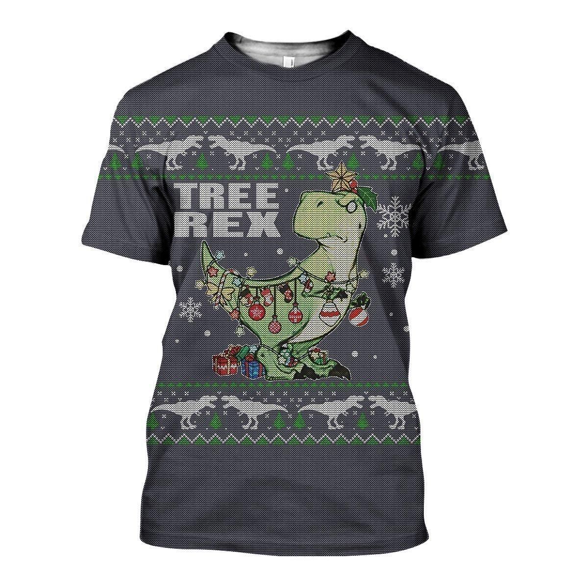 3D All Over Printed Dinosaurs Christmas Shirts And Shorts