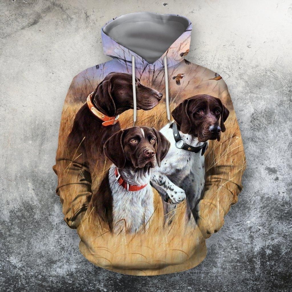 3D All Over Print 3 Hunting Dog Hoodie