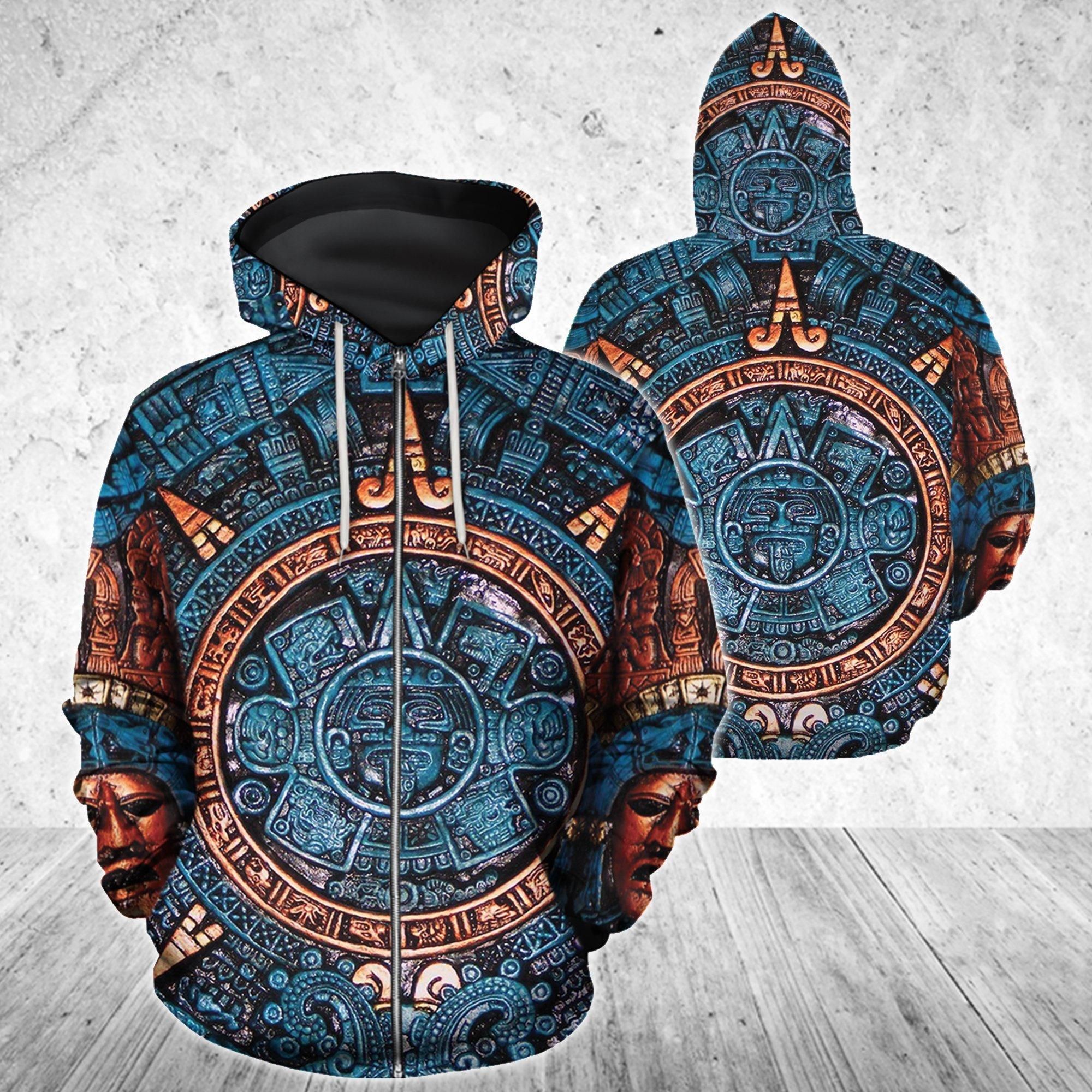3D All Over Aztec Mexican Art Hoodie