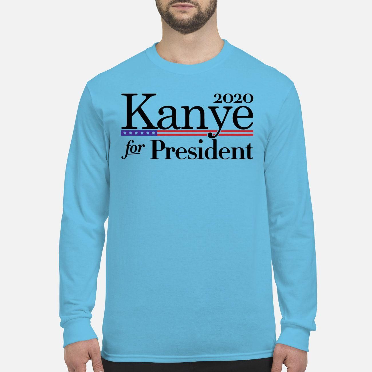 2020 Kanye For President American Flag Move Oregon For A Greater Idaho American Flag Shirt Men's Long Sleeved T-Shirt