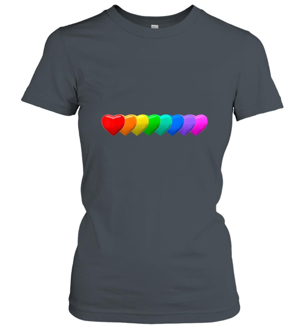 Rainbow hearts gay pride LGBTQ Women's T-Shirt