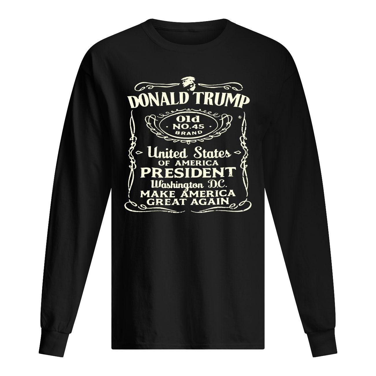 19051333mofebxh Donald trump old no 45 brand united states of america president washington DC make america great again shirt Men's Long Sleeved T-Shirt