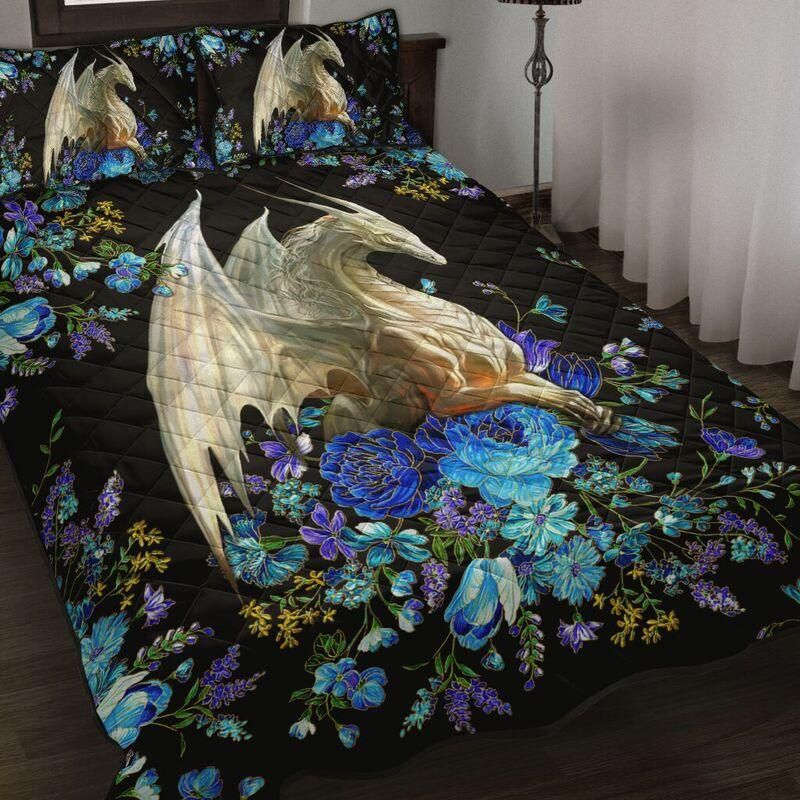 Flower Dragon Art Quilt Bedding Set-NM