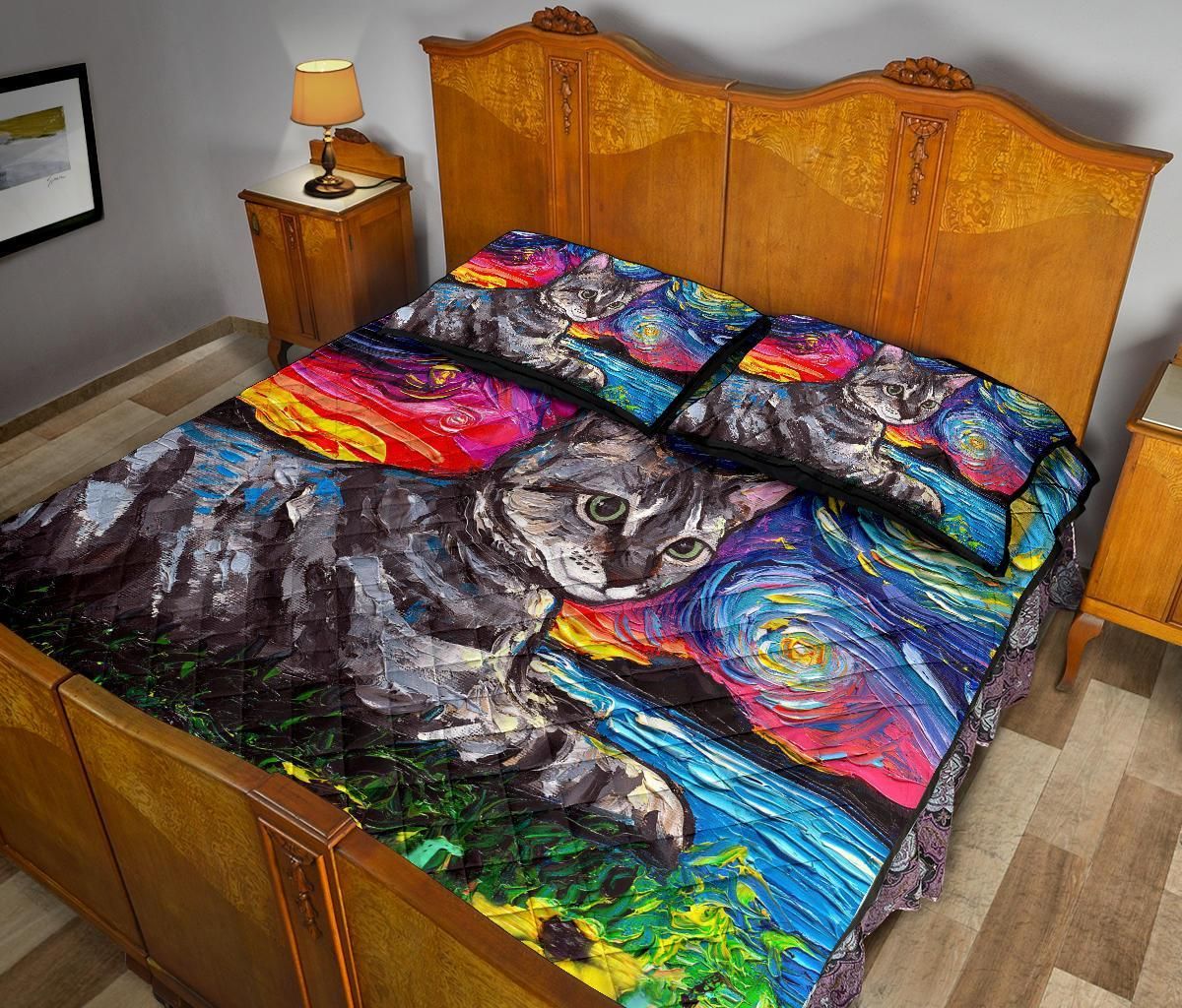 Cat Quilt Bed Set - Bs147Pa