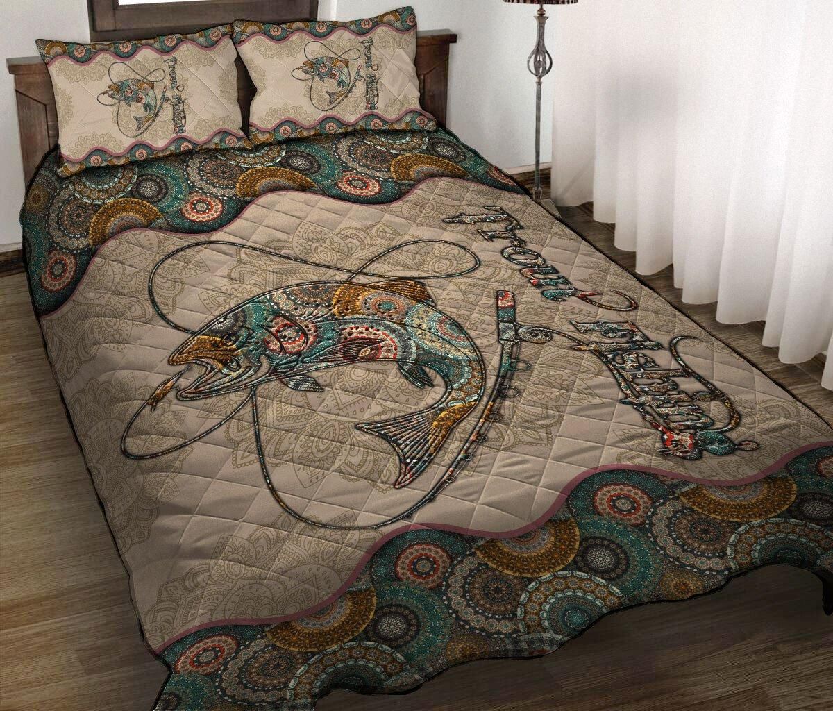 Trout Fishing Mandala Vintage quilt bedding set HAC260404-HC