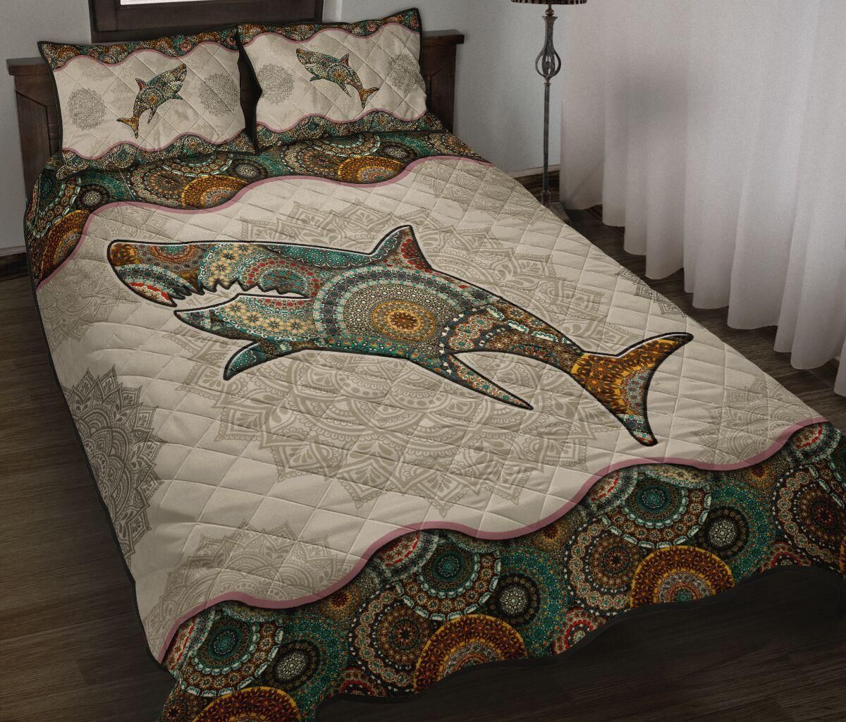 Shark Mandala Vintage Quilt Bedding set HC24402