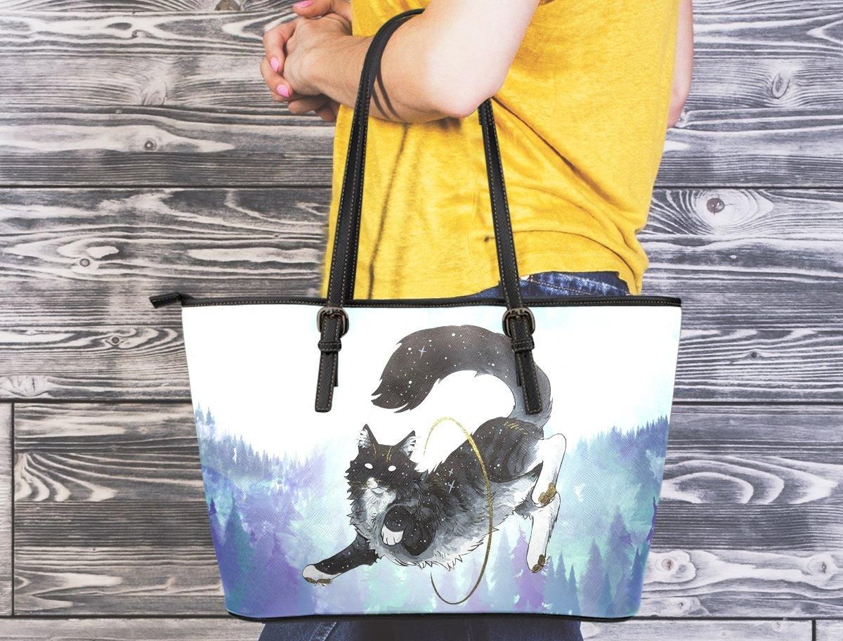 Cat Large Leather Tote Bag - Lto048Pa