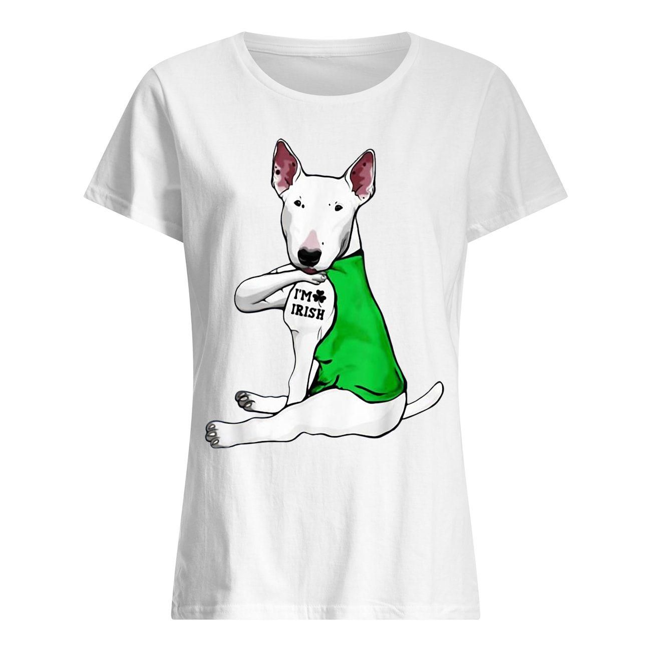 Bull Terrier Dog Tattoo I’m Irish St Patrick’s Day Shirt Classic Women's T-Shirt