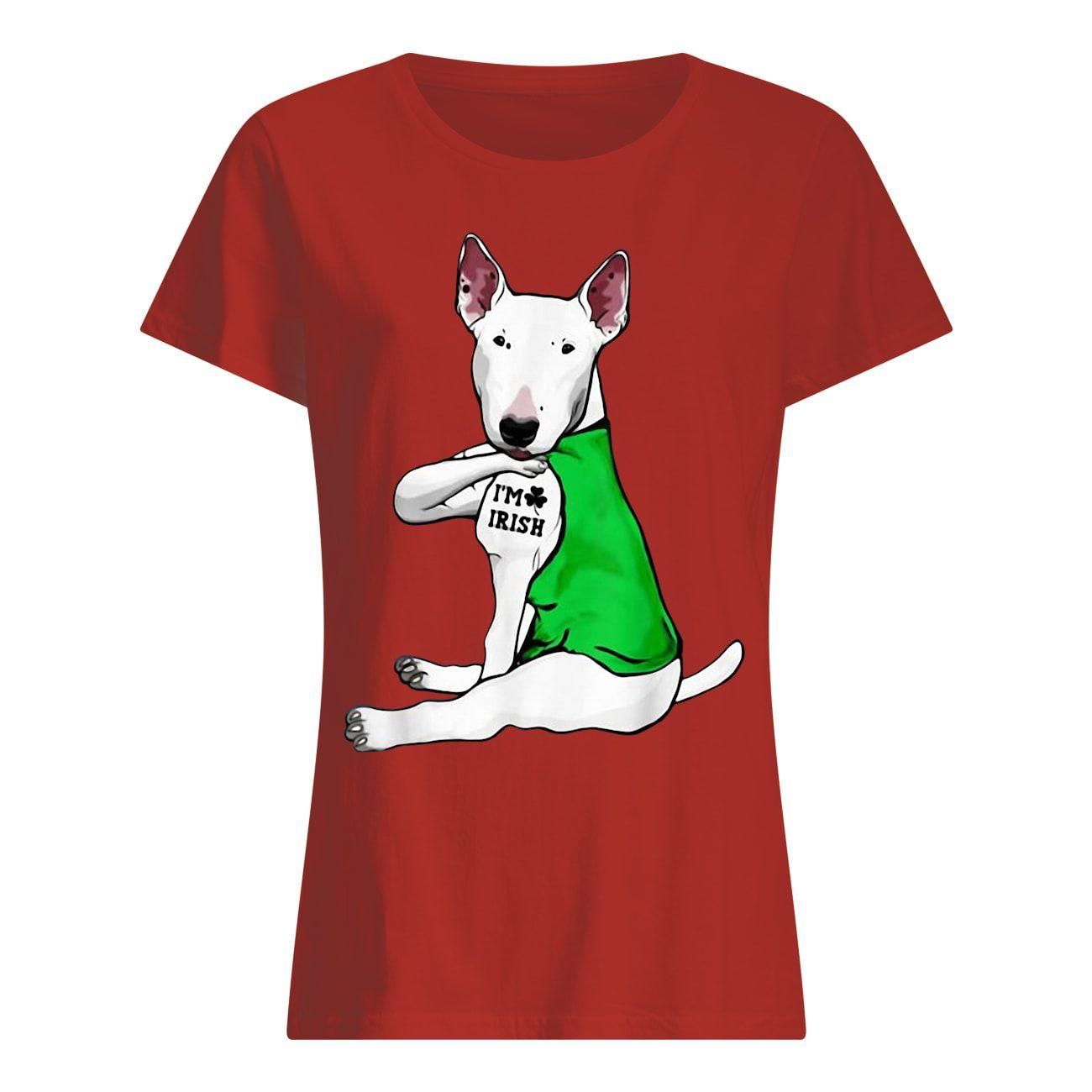 Bull Terrier Dog Tattoo I’m Irish St Patrick’s Day Shirt Classic Women's T-Shirt