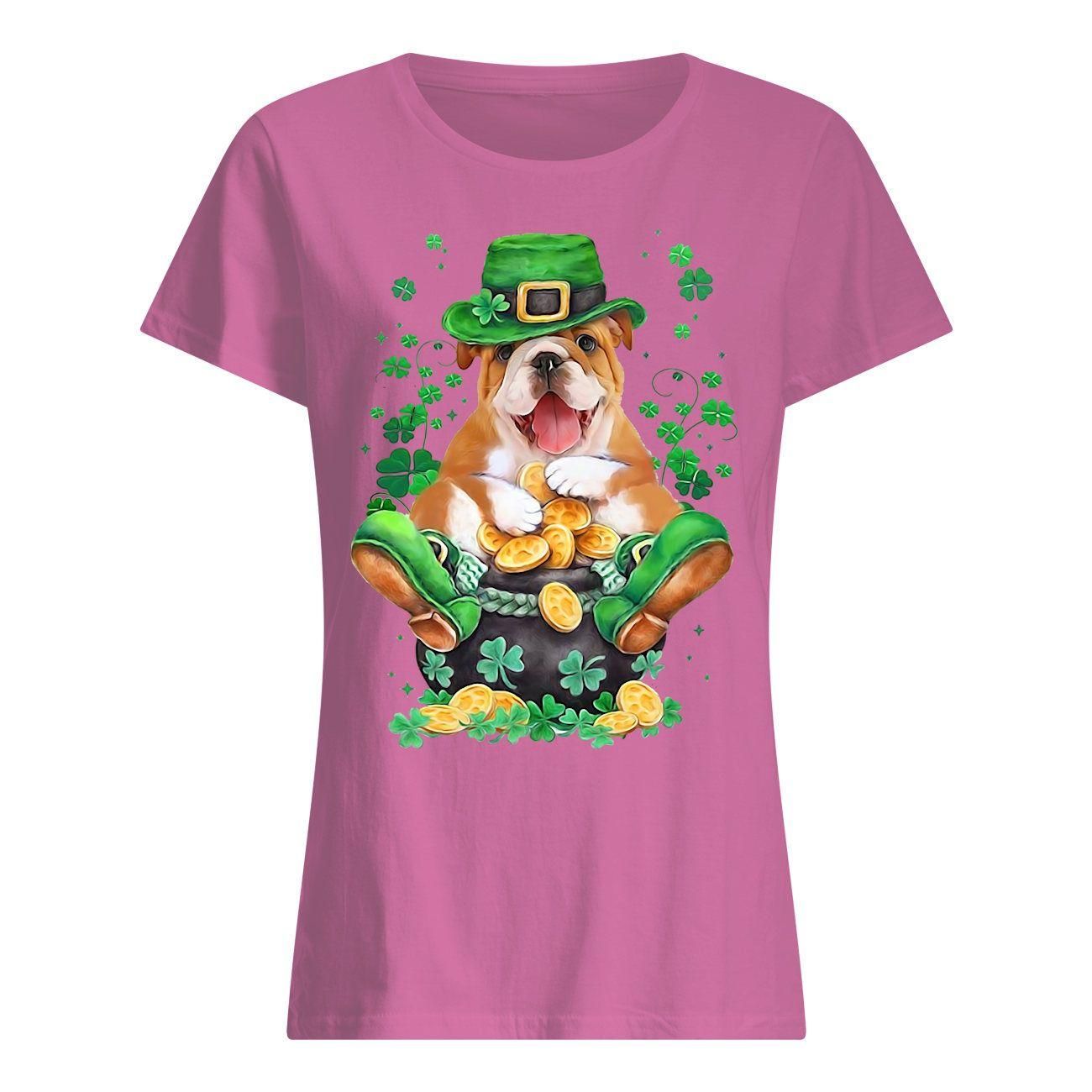 Happy St. Patrick's Day Bulldog Baby V-neck Classic Women's T-Shirt