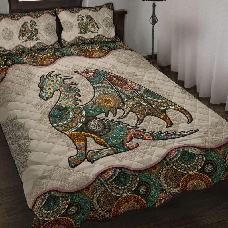 Loving Dragon Mandala Quilt Bedding Set NM20042001