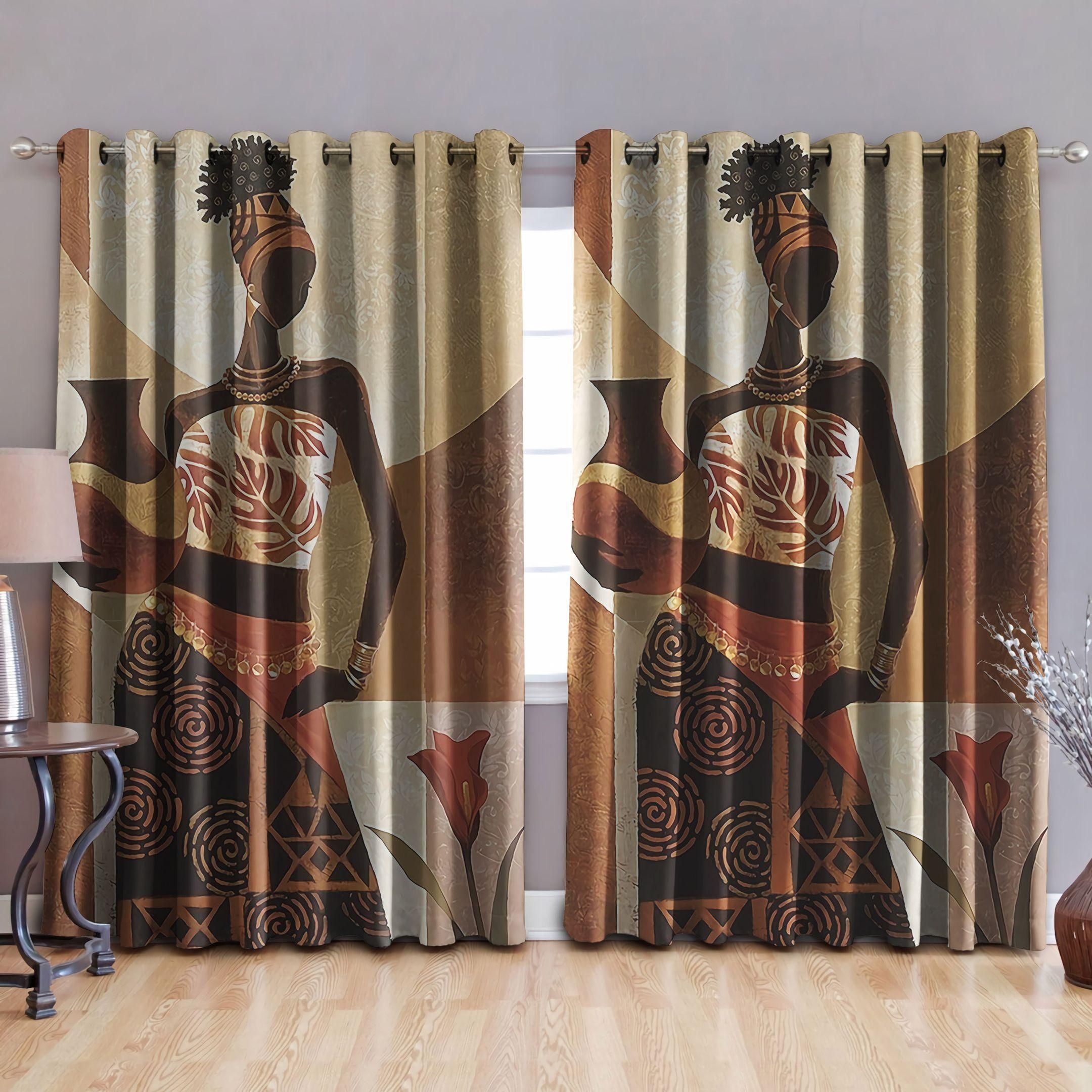 African Girl GS-NT0903 Blackout Thermal Grommet Window Curtains MP280404