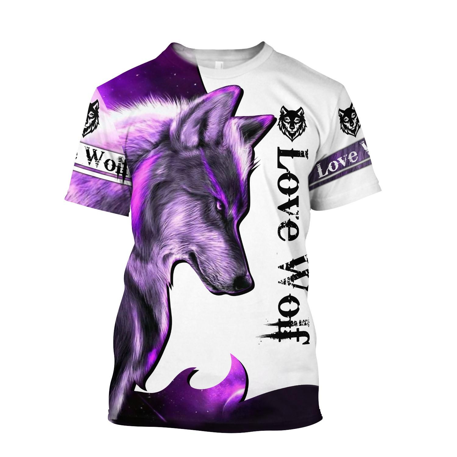 Purple Wolf 3D All Over Printed T-Shirt by SUN QB05282005-SU