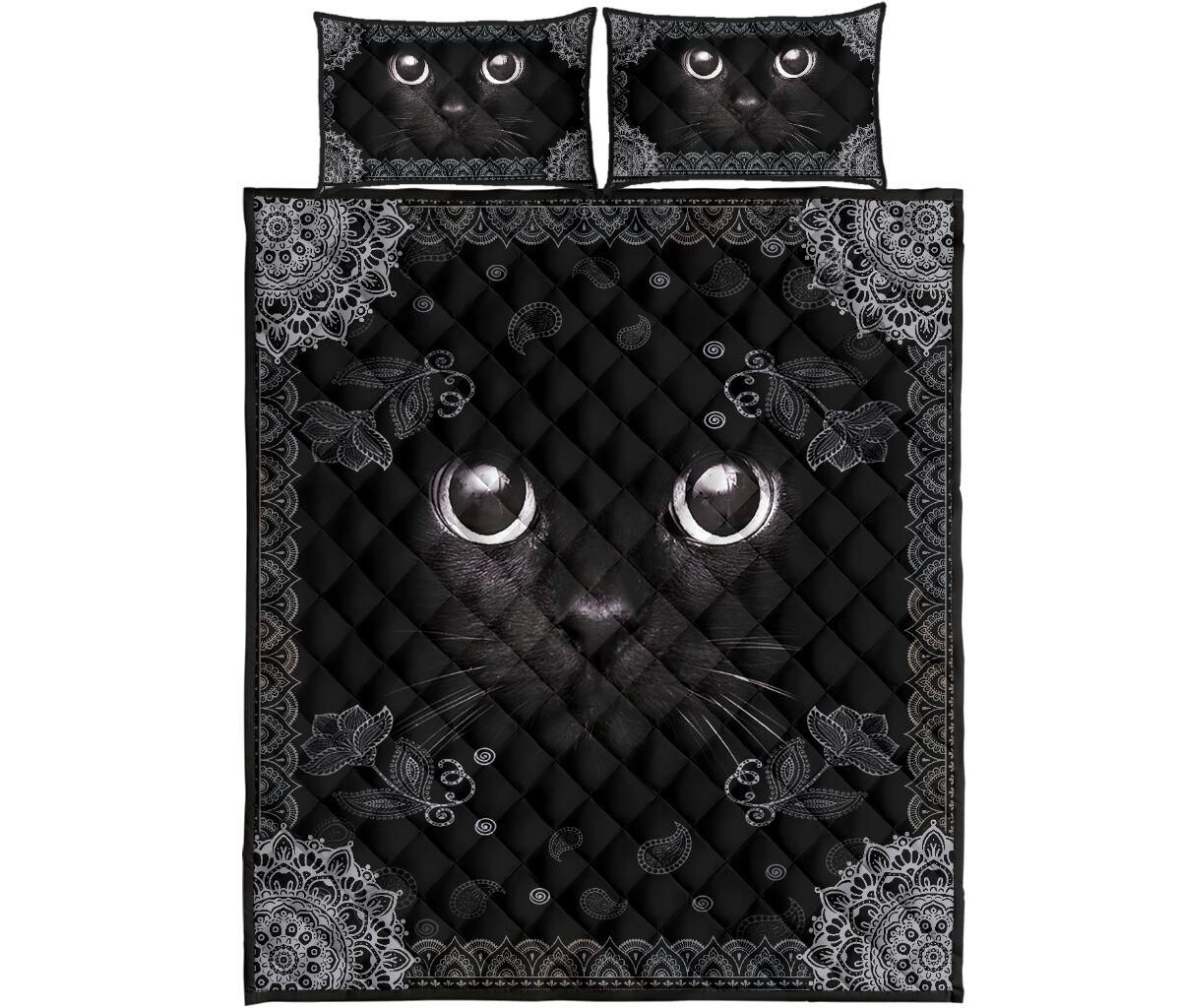 Black Cat Quilt Bedding Set by SUN SU050601