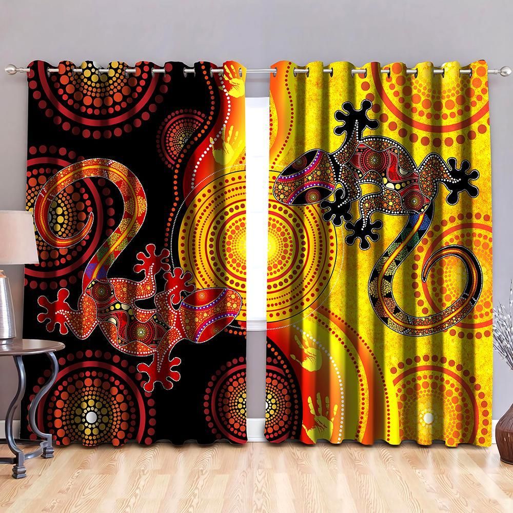 Aboriginal Australia Indigenous Lizards and the Sun Thermal Grommet Window Curtains tr2706201-HC