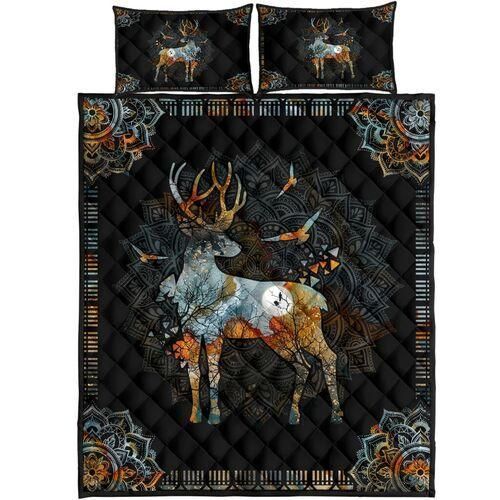 VIntage Mandala Deer Quilt Bedding Set HAC270508-MP