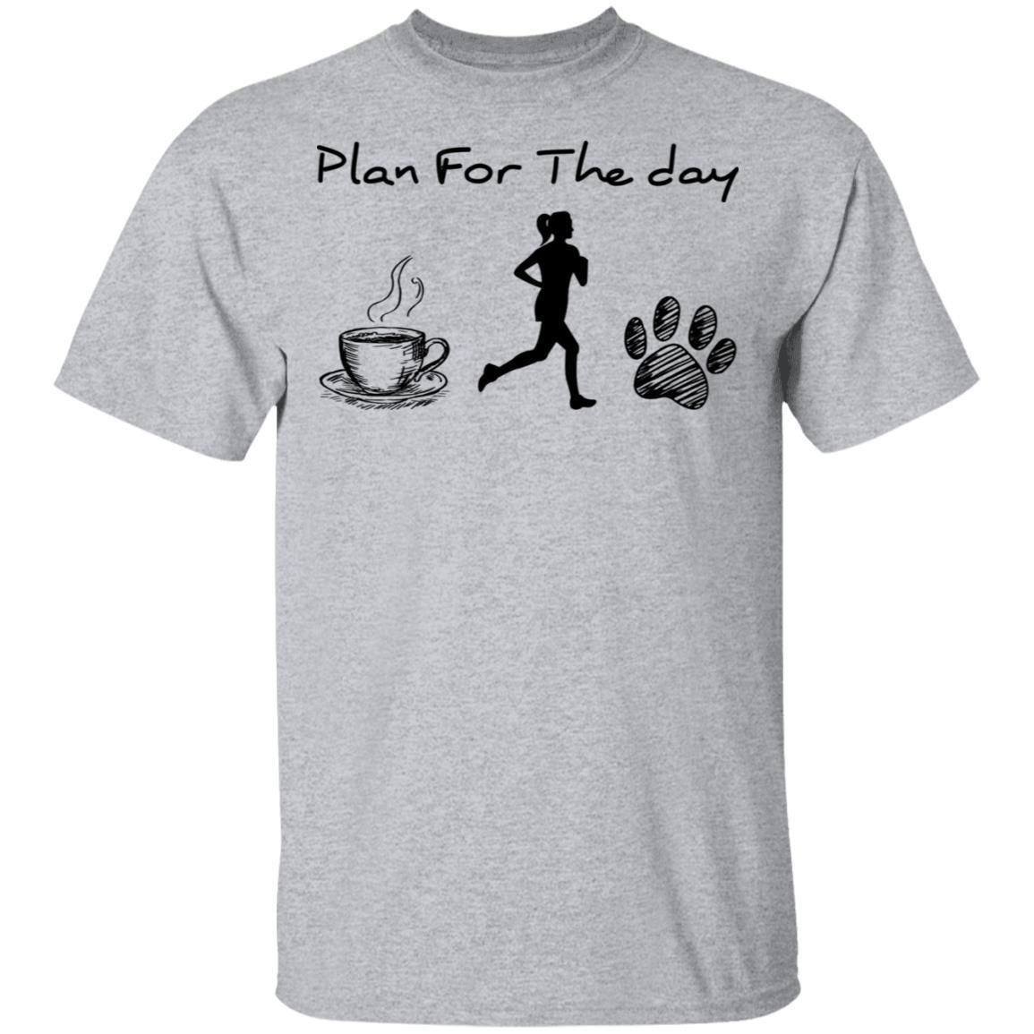Plan For The Day Coffee Run Dog Paw Shirts