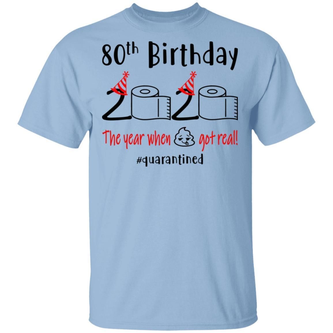 80th Birthday 2020 The Year When Shit Got Real shirts Funny 1940 Birthday