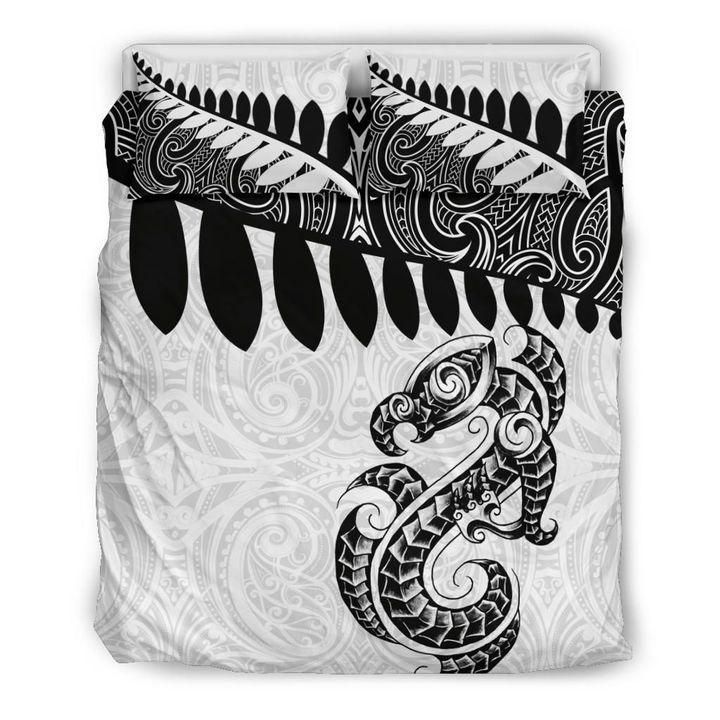 Aotearoa Bedding Set Maori Silver Fern Duv? Cover And Pillow Cases MP13072002
