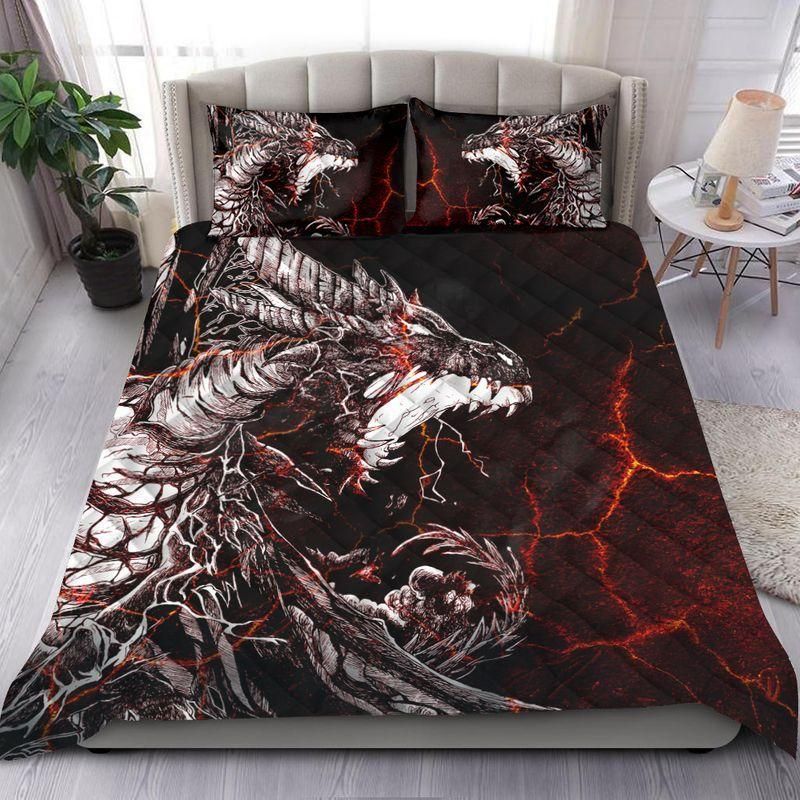 Lava Black Dragon Art Quilt Bedding Set HAC190502S-NM