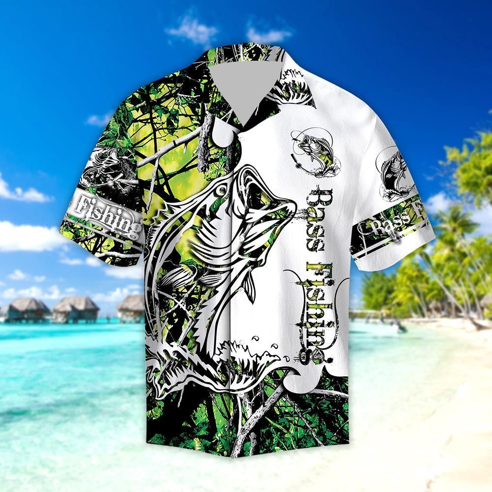 Green Bass Fishing Sport Hawaii Shirt HC9302S-HC