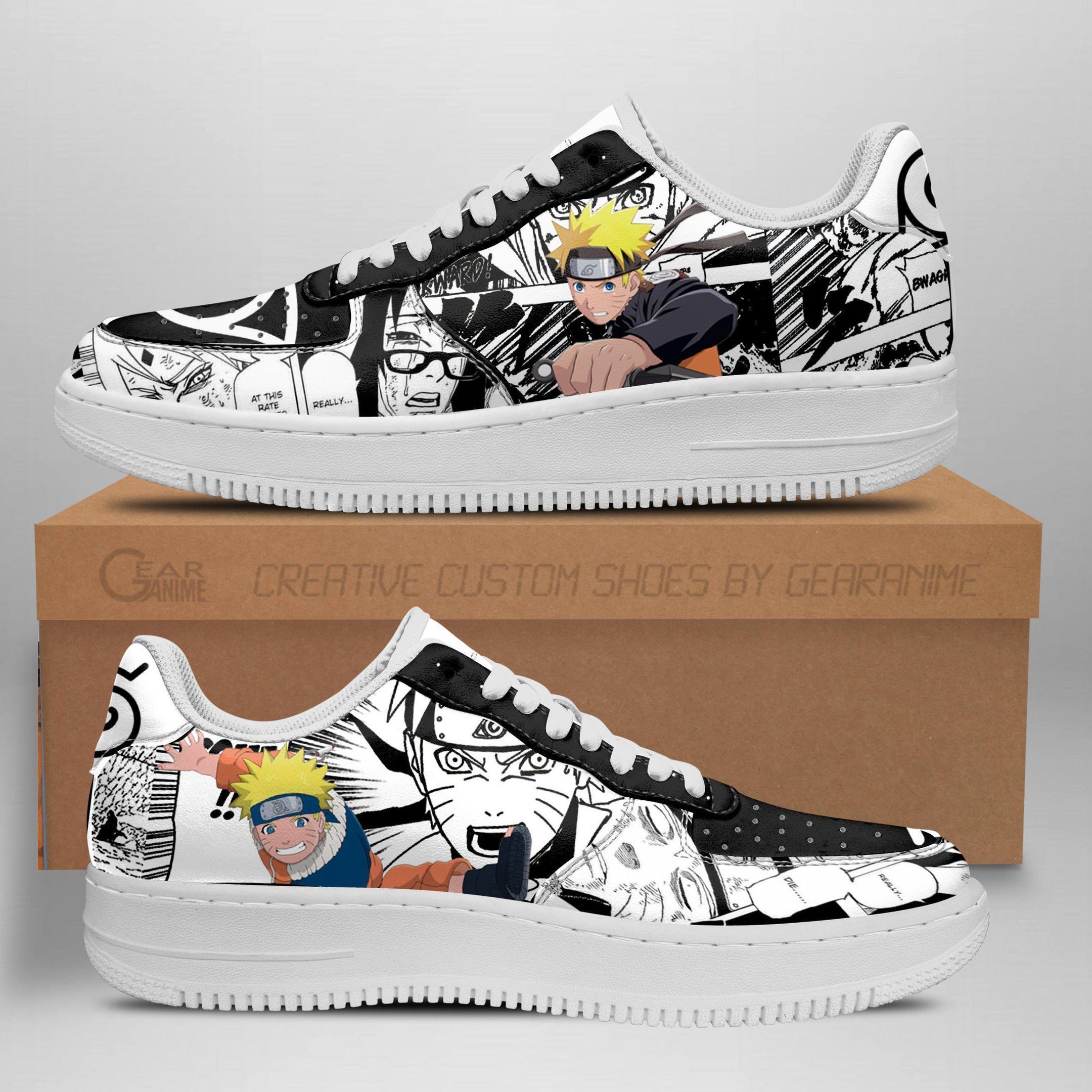 Naruto Anime Mixed Air Force One Low Top Shoes 