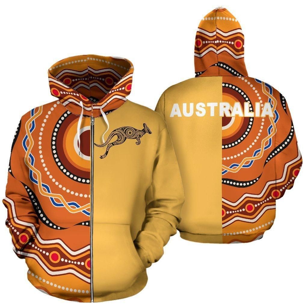 3D All Over Printed Australia Hoodie Kangaroo Aboriginal PL130