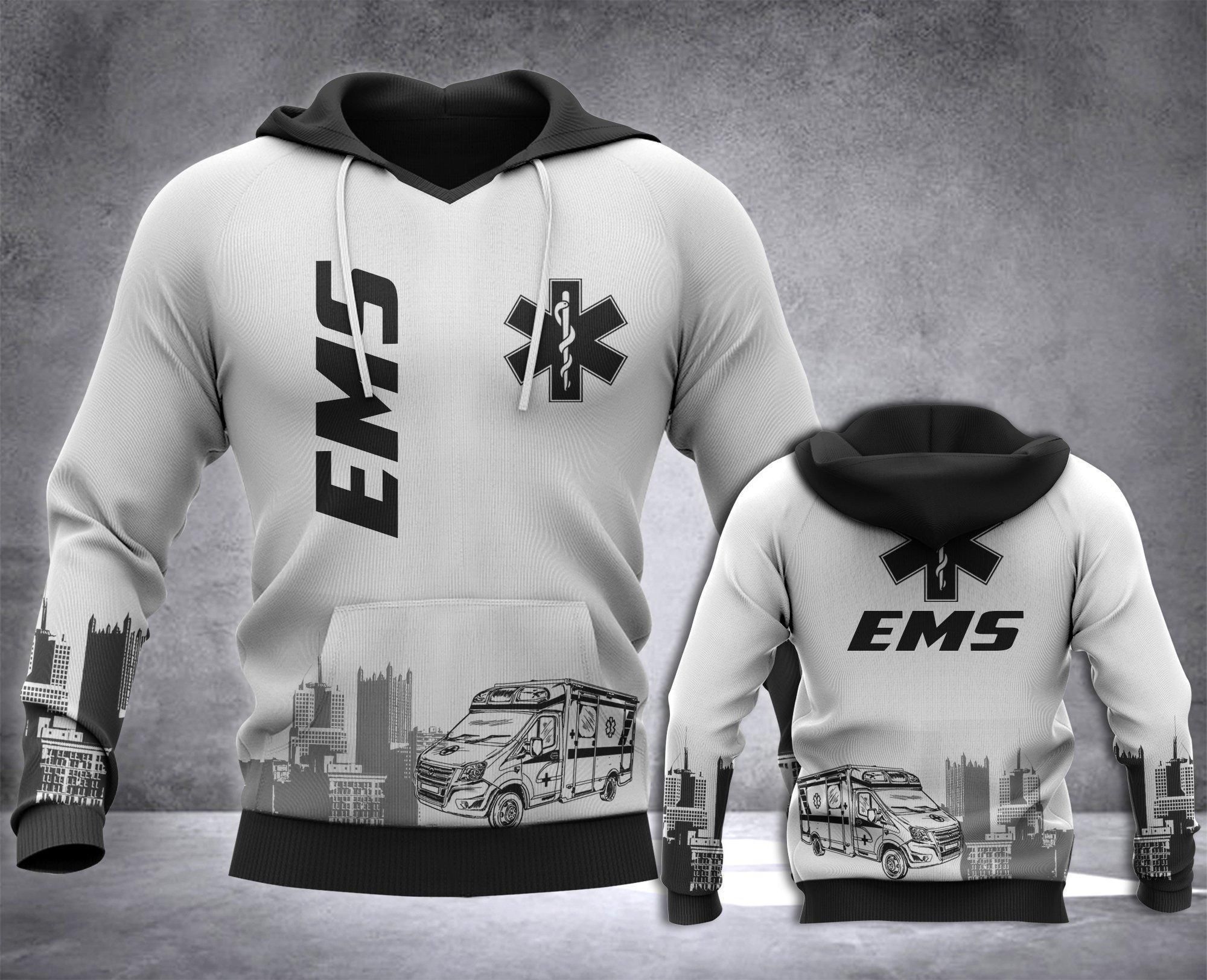White EMS 3d hoodie shirt for men and women HG33000