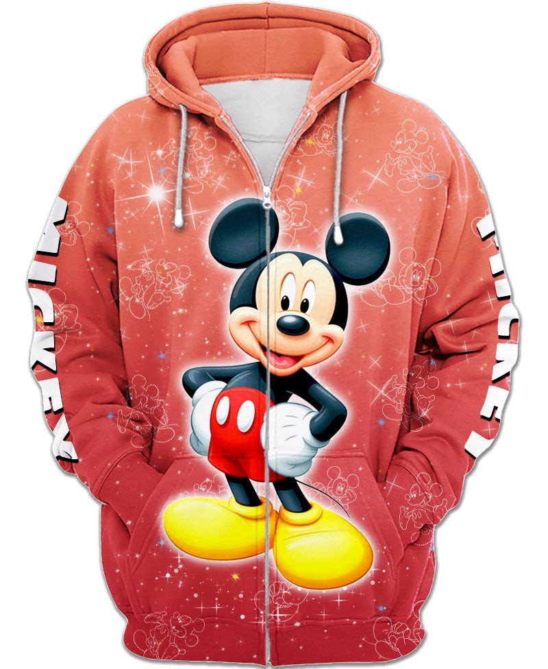 Red Mickey Mouse Zip-up Hoodie  XT