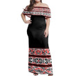 Alohawaii Dress - Koru Lines Off Shoulder Long Dress