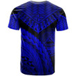 American Samoa Custom Personalised T-Shirt Royal Blue - Polynesian Necklace and Lauhala