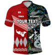 (Custom Personalised) New Zealand Maori Aotearoa Tonga Polynesian Together Polo Shirt - Paua Shell