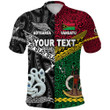 (Custom Personalised) Vanuatu And New Zealand Polo Shirt Together - Black