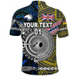 (Custom Personalised) New Zealand Maori Aotearoa And Niue Together Polo Shirt - Blue, Custom Text And Number