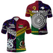 (Custom Personalised) Vanuatu And New Zealand Polo Shirt Together - Purple, Custom Text And Number