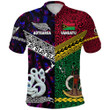 (Custom Personalised) Vanuatu And New Zealand Polo Shirt Together - Purple, Custom Text And Number