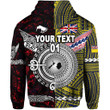 (Custom Personalised) New Zealand Maori Aotearoa And Niue Together Hoodie - Red, Custom Text And Number