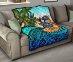 Alohawaii Home Set - Premium Quilt Niue - Polynesian Turtle Coconut Tree And Plumeria | Alohawaii.co