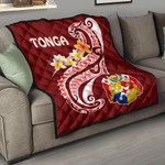 Alohawaii Home Set - Premium Quilt Tonga - Tonga Coat Of Arms With Polynesian Patterns | Alohawaii.co