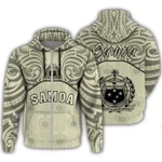 Alohawaii Clothing, Hoodie Samoa Coat Of Arms Zip Demodern Style Beige | Alohawaii.co