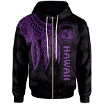 Alohawaii Clothing, Zip Hoodie Polynesian Hawaii, Polynesian Wings (Purple) | Alohawaii.co