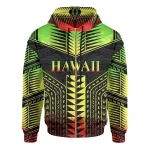 Alohawaii Clothing, Zip Hoodie Hawaii Up Polynesian Tribal Tattoo All Over Print | Alohawaii.co