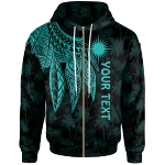 Alohawaii Clothing, Zip Hoodie Marshall Islands Personalised, Polynesian Wings (Turquoise) | Alohawaii.co