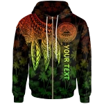 Alohawaii Clothing, Zip Hoodie American Samoa Personalised, Polynesian Wings (Reggae) | Alohawaii.co